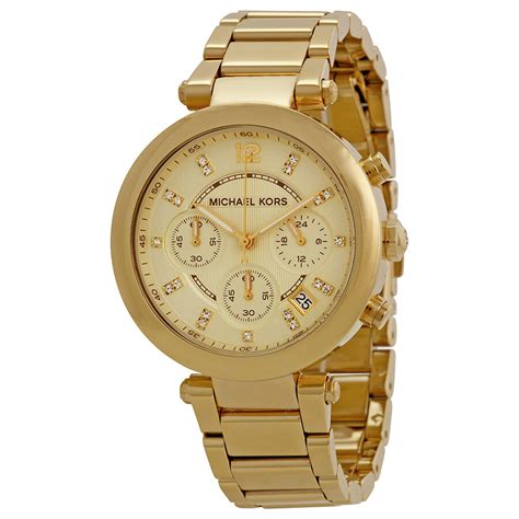 michael kors parker gold-tone watch|Michael Kors parker chronograph.